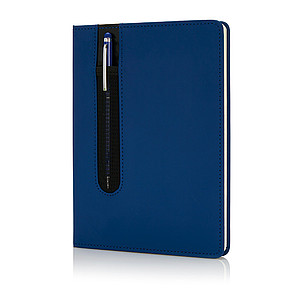 Deluxe A5 notebook with stylus pen, blue
