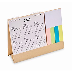 Desk calendar with memo pad, beige