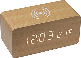 Desk clock with integrated wireless charger