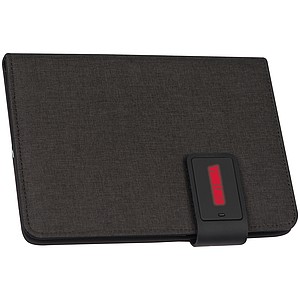 DIN A5 notebook with integrated LED light and powerbank
