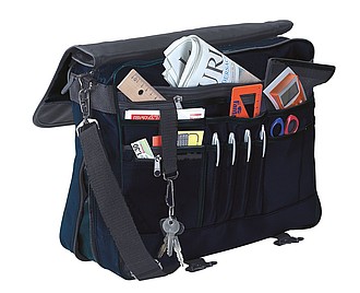 Document bag with strap "Avanti",colour blue, black