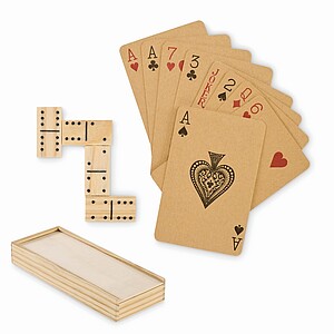 Domino and cards set, wood