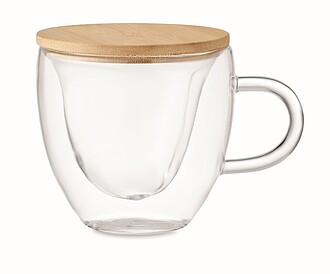 Double wall borosilicate glass mug