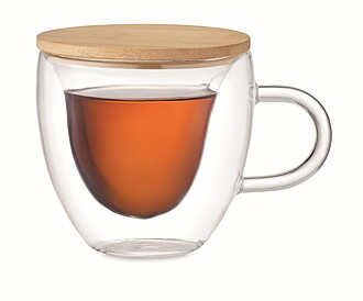 Double wall borosilicate glass mug