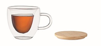 Double wall borosilicate glass mug