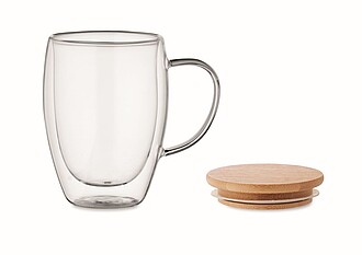 Double wall borosilicate mug