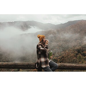 Double wall bottle 1L, dark green