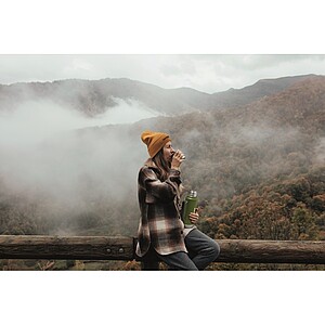 Double wall bottle 1L, dark green