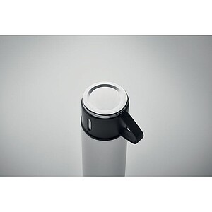 Double wall stainless steel vacuum insulated flask with leak-free cup lid