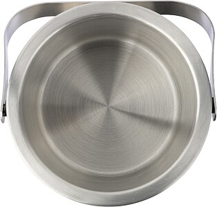 Double walled stainless steel ice bucket, silver