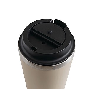 Double-walled travel mug, beige