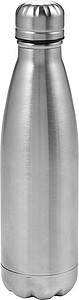 Double walled water bottle (550 ml) with screw cap., silver