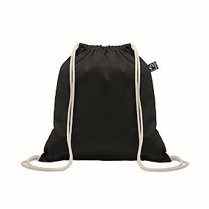 Drawstring bag Fairtrade 180gr, black