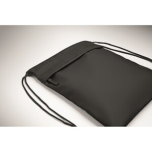 Drawstring bag in 600D RPET, black