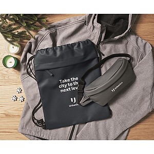 Drawstring bag in 600D RPET, blue