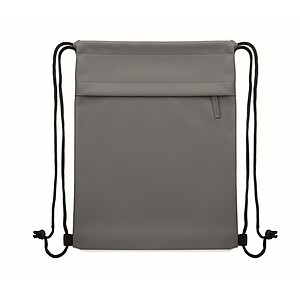 Drawstring bag in 600D RPET, stone grey