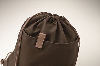 Drawstring bag made from recycled cotton with natural cords