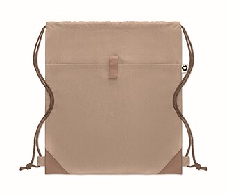 Drawstring bag made from recycled cotton with natural cords