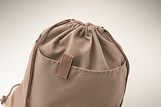 Drawstring bag made from recycled cotton with natural cords