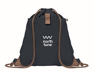 Drawstring bag made from recycled cotton with natural cords