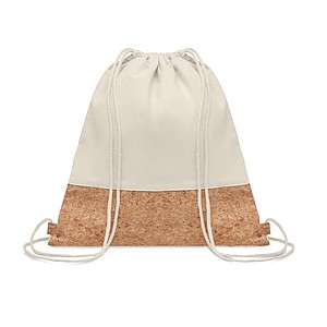 Drawstring bag w/ cork detail