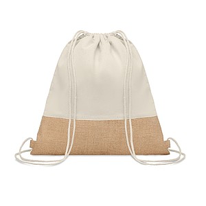 Drawstring bag w/ jute detail