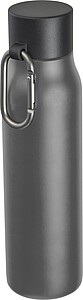 Drinking bottle with carabiner, 600ml, anthracite
