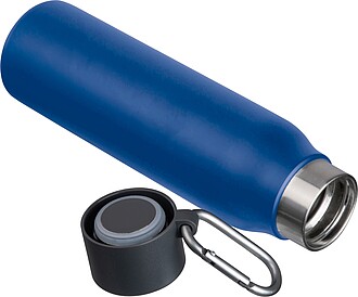 Drinking bottle with carabiner, 600ml, blue