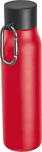 Drinking bottle with carabiner, 600ml, red