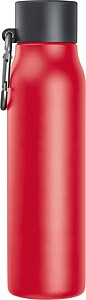 Drinking bottle with carabiner, 600ml, red