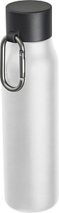 Drinking bottle with carabiner, 600ml, white