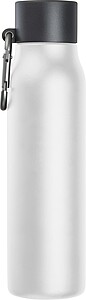 Drinking bottle with carabiner, 600ml, white