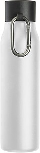 Drinking bottle with carabiner, 600ml, white