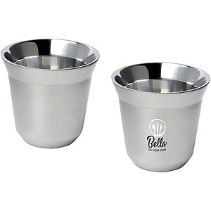 Duo 80 ml RCS certified stainless steel espresso cup set, silver