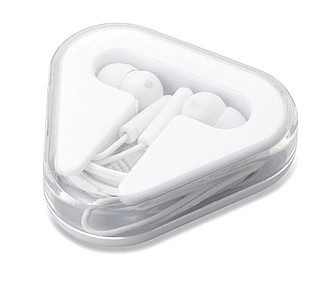 Earphones in PS case, white