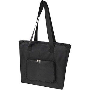EcoFold RPET foldable tote bag 16L, solid black