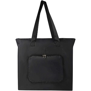 EcoFold RPET foldable tote bag 16L, solid black