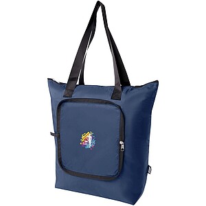 EcoFold RPET foldable tote cooler bag 15L, navy