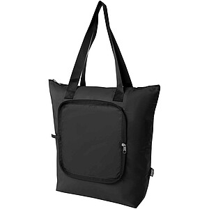 EcoFold RPET foldable tote cooler bag 15L, solid black