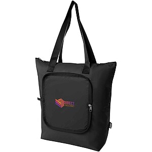 EcoFold RPET foldable tote cooler bag 15L, solid black