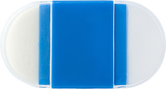 Eraser with pencil sharpener.