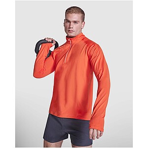 Estambul long sleeve mens half zip sweatshirt, fire orange