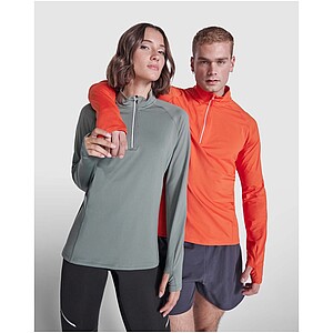 Estambul long sleeve mens half zip sweatshirt, fire orange
