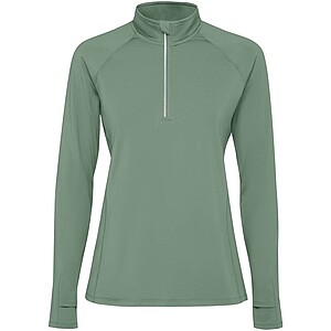 Estambul long sleeve womens half zip sweatshirt, laurel green