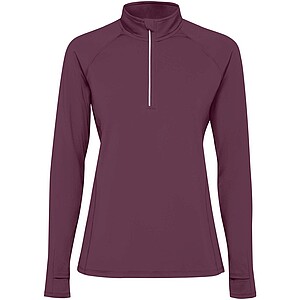 Estambul long sleeve womens half zip sweatshirt, plum red