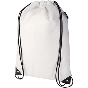 Evergreen GRS recycled non-woven drawstring bag 5L, white