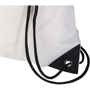 Evergreen GRS recycled non-woven drawstring bag 5L, white