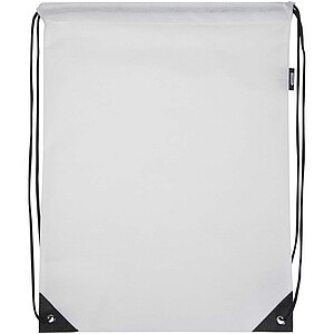 Evergreen GRS recycled non-woven drawstring bag 5L, white
