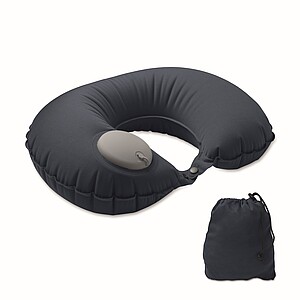 Fast inflatable travel pillow, blue