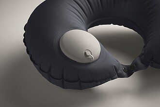 Fast inflatable travel pillow, blue